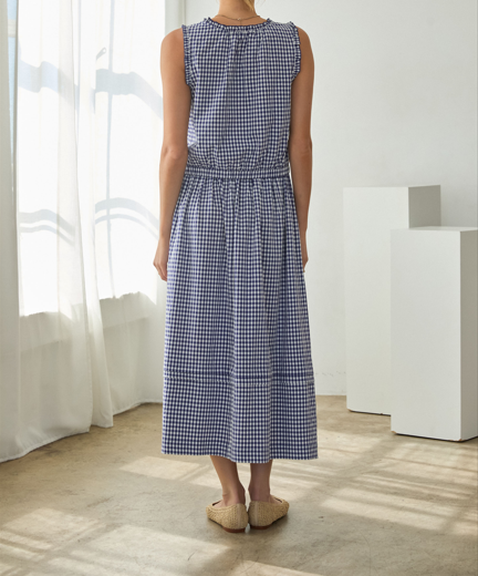 Audrey Gingham Midi Skirt in black and white checkered pattern with an A-line silhouette.