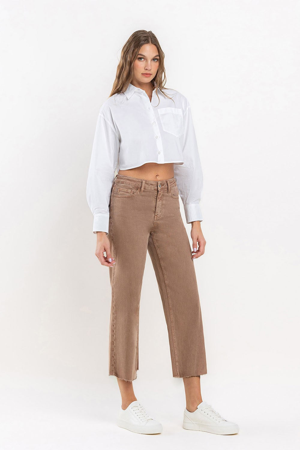 Stella High Rise Crop Wide Leg Jeans