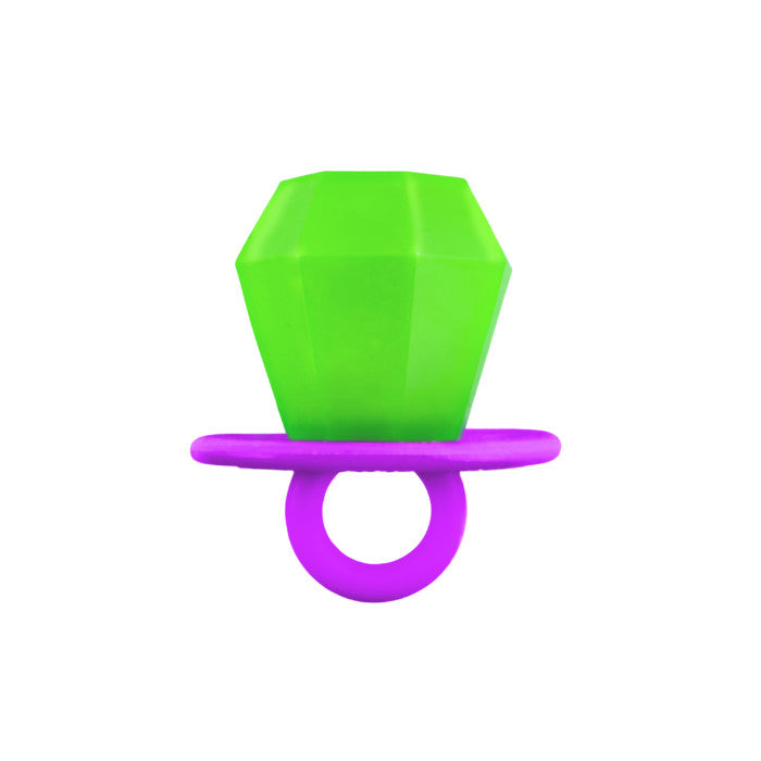 Soft squishy ring pop shaped like a colorful gem lollipop with vibrant candy-inspired design.