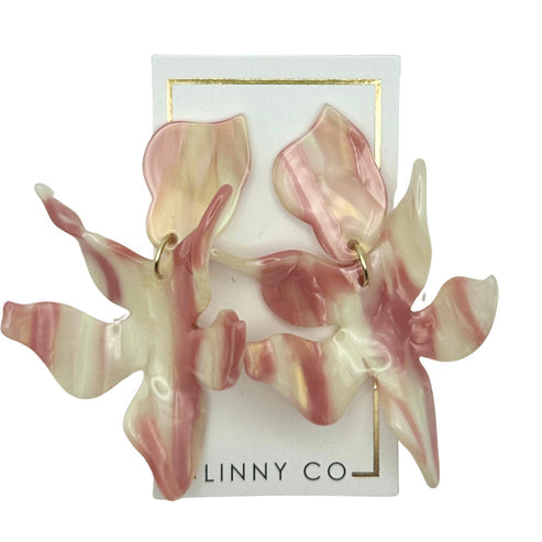 Flora abstract floral earring with a light featherweight feel.