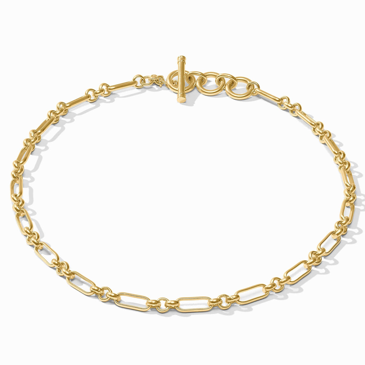 Adjustable Colette Link necklace in gold-tone metal with a toggle clasp.