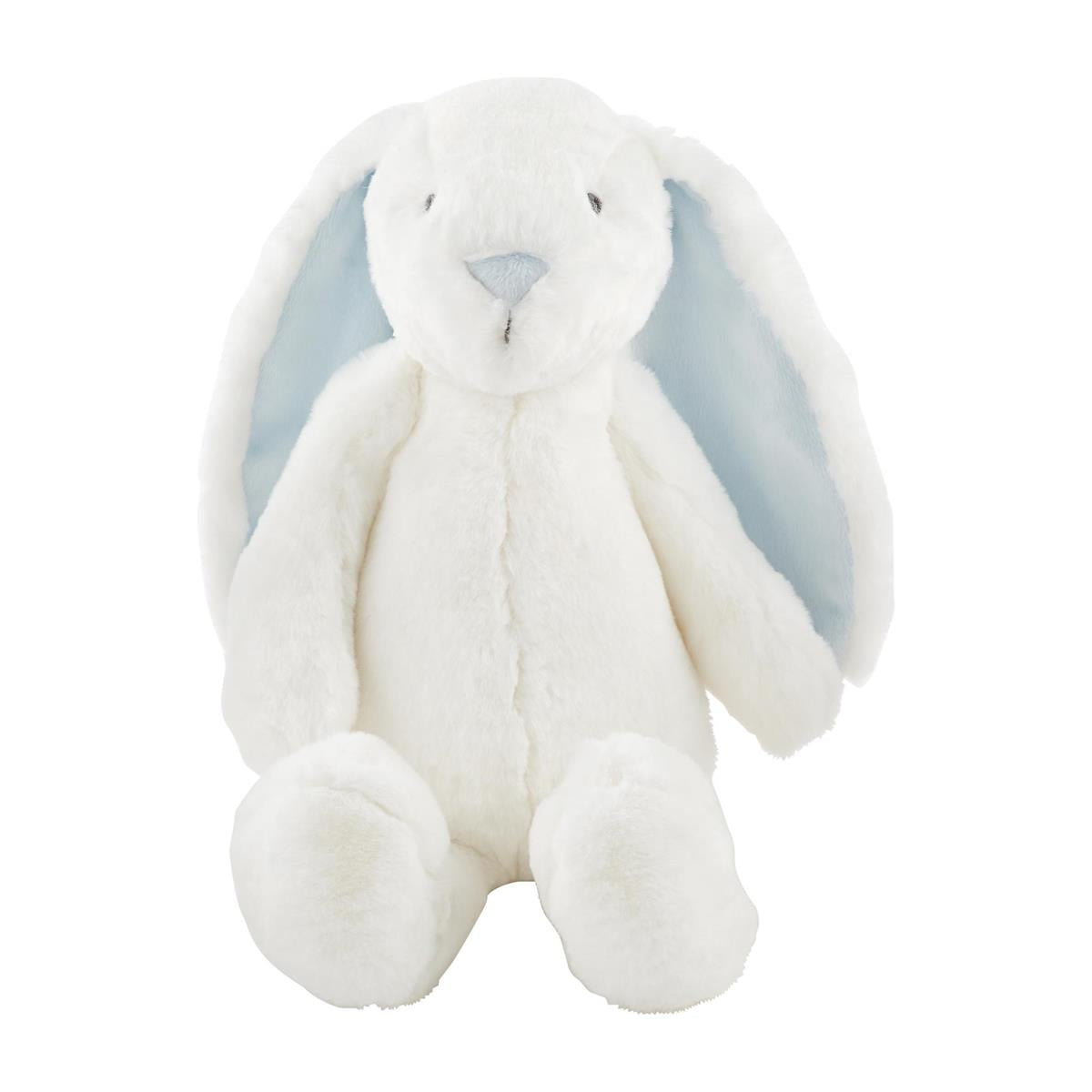 Plush bunny toy made of polyester fabric in a soft brown color with long ears and rounded silhouette.