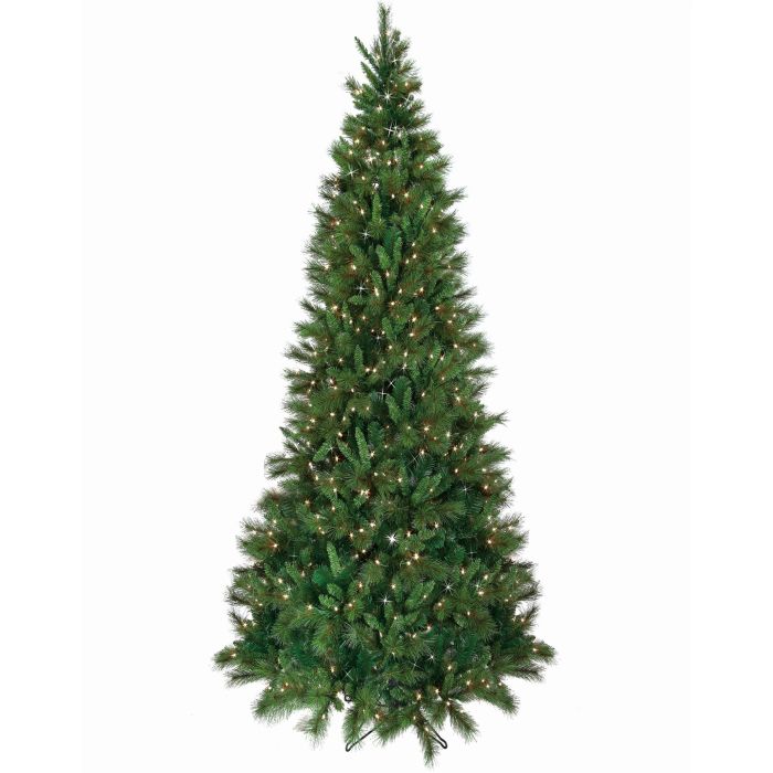 9-foot slim artificial Belgium tree with clear warm white LED lights