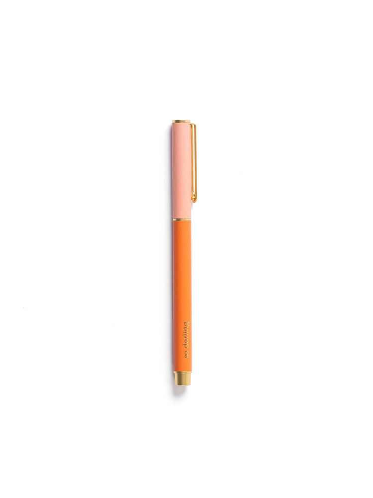 Color Block pen with black ink featuring a vibrant geometric color-block pattern on the barrel.