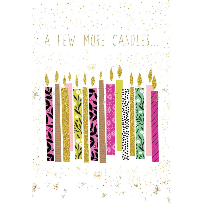 Birthday colorful candles with foil and glitter refinements