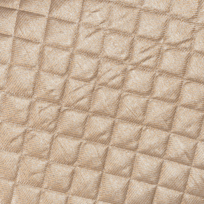 Square gold velvet pillow with ivory linen insert featuring a zipper closure.