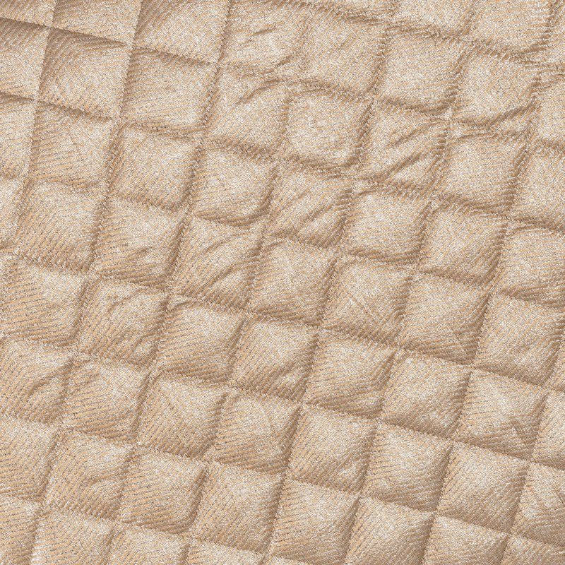 Square gold velvet pillow with ivory linen insert featuring a zipper closure.