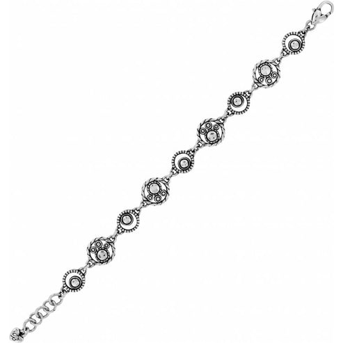 Silver plated adjustable halo bracelet featuring a central tanzanite crystal with fine quality crystals.
