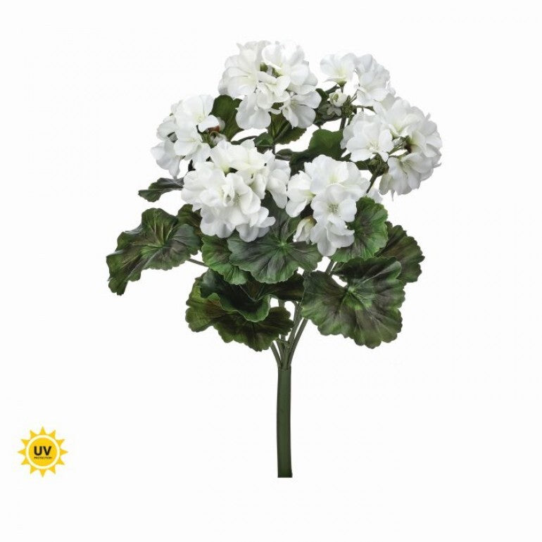 Natural touch summer geranium bush with green foliage in a 17-inch pot