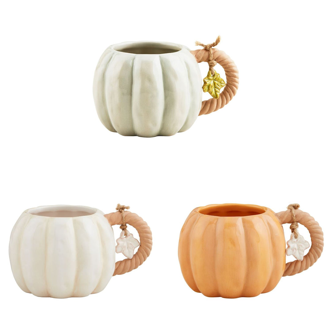 Twisted Stem Pumpkin Mugs