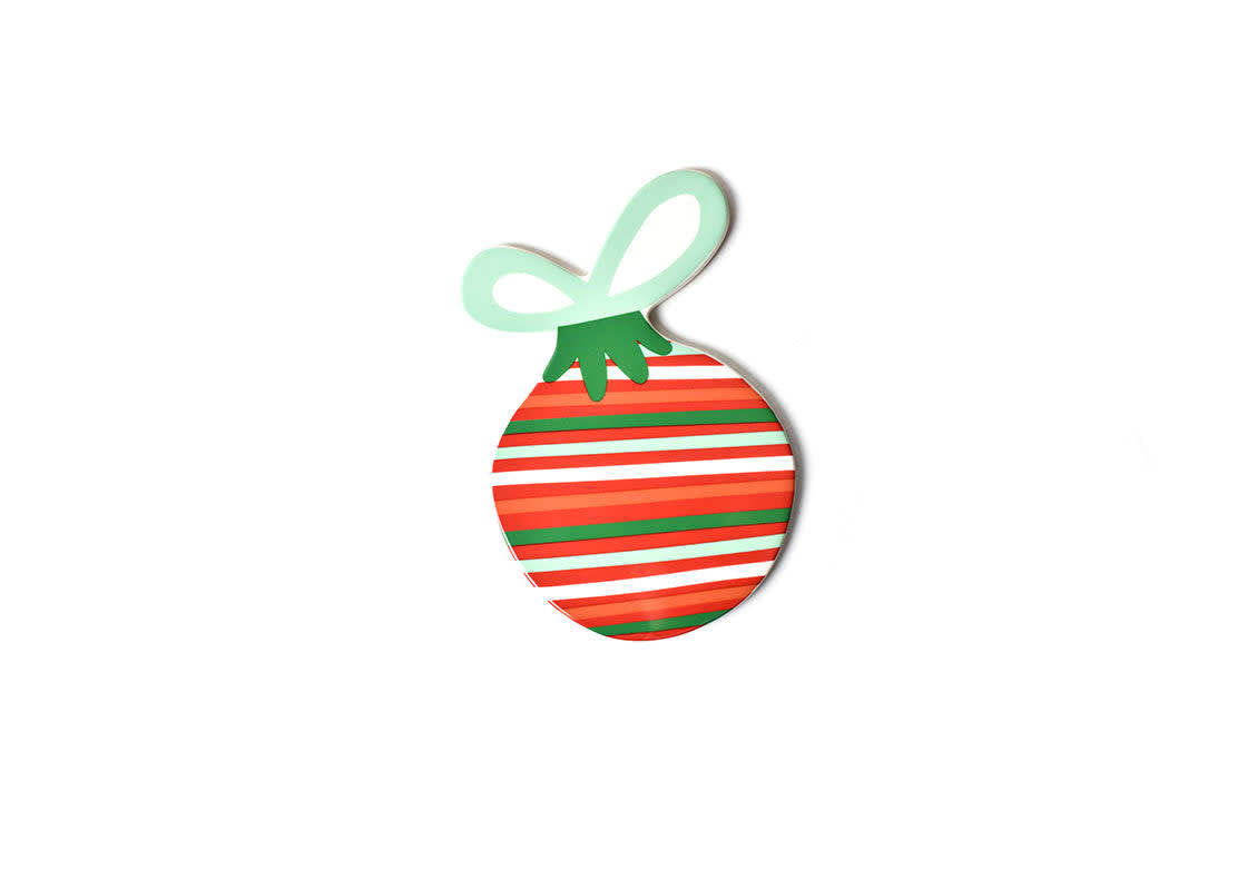 Ceramic striped ornament mini attachment with hook and loop fastener