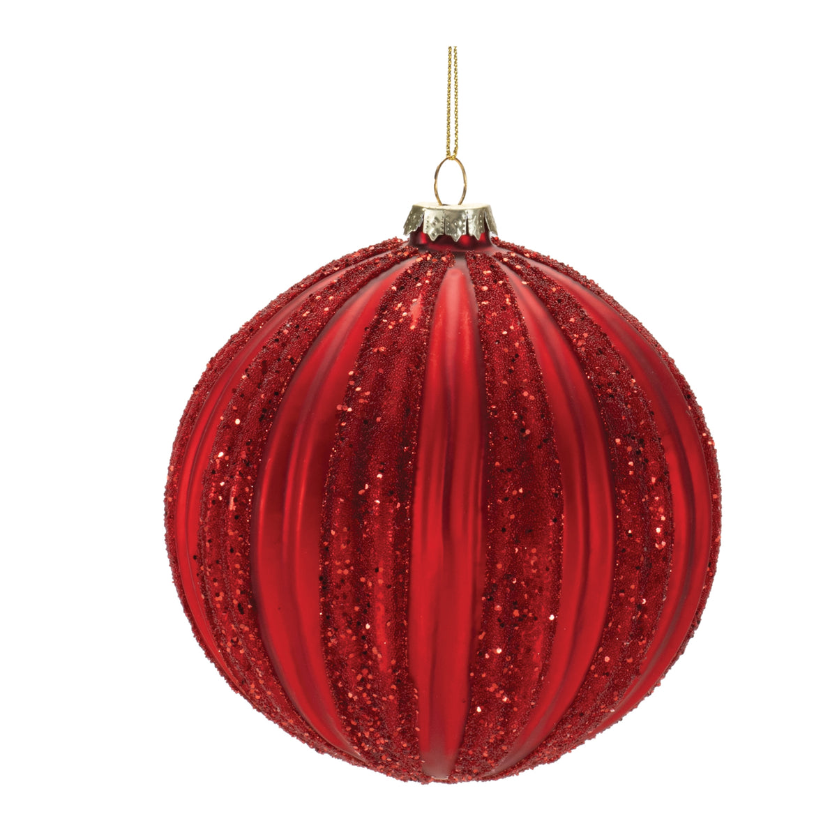 Glass ball ornament in mixed sizes with a smooth spherical silhouette.