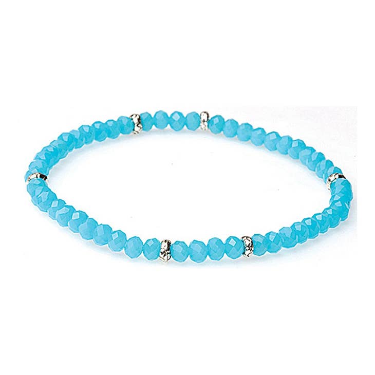 Silver accent mini crystal bracelet with a delicate chain link design.