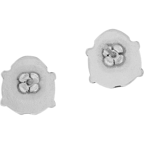 Back view of silver-plated Spring Ladybug Mini Post Earrings showing the post and butterfly backs.