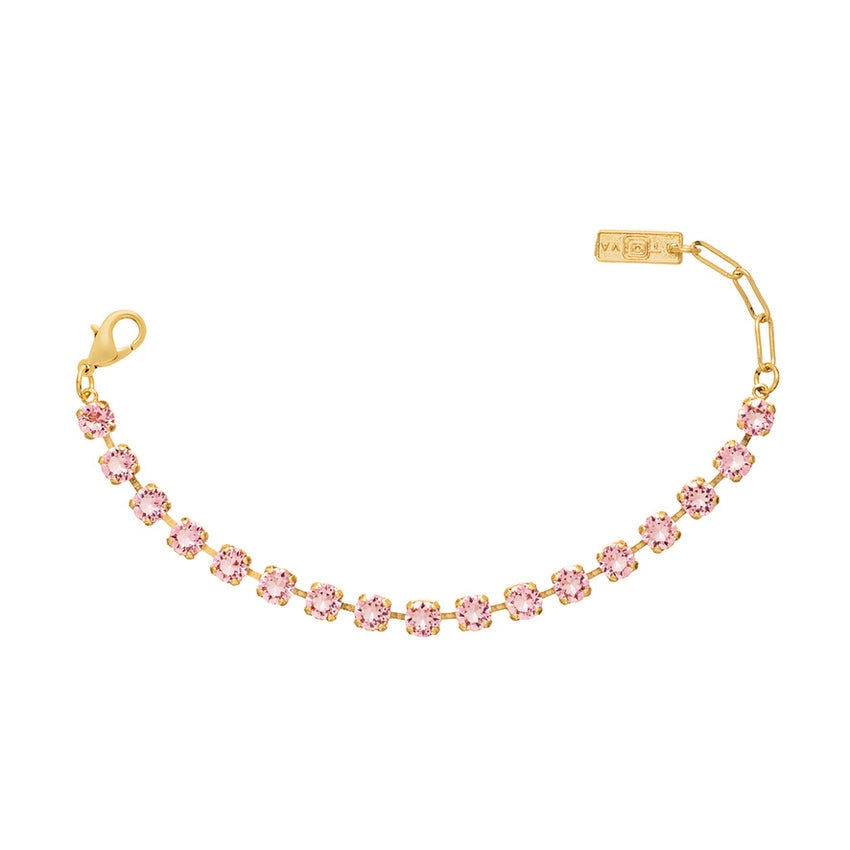 Antique gold plated brass bracelet with sparkling crystals