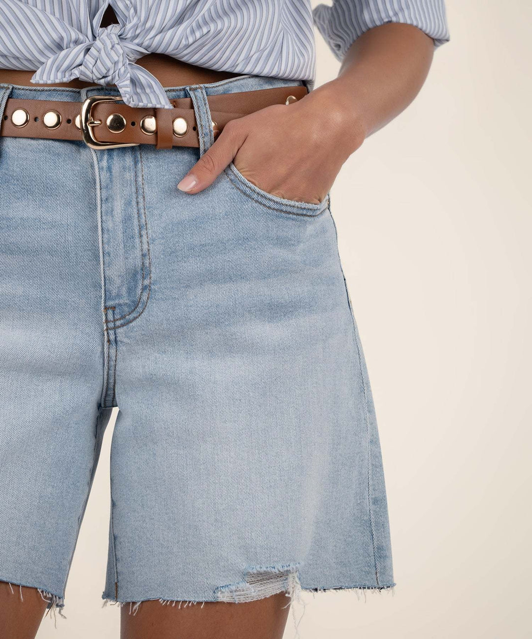 Hailey High Rise Short with Raw Hem