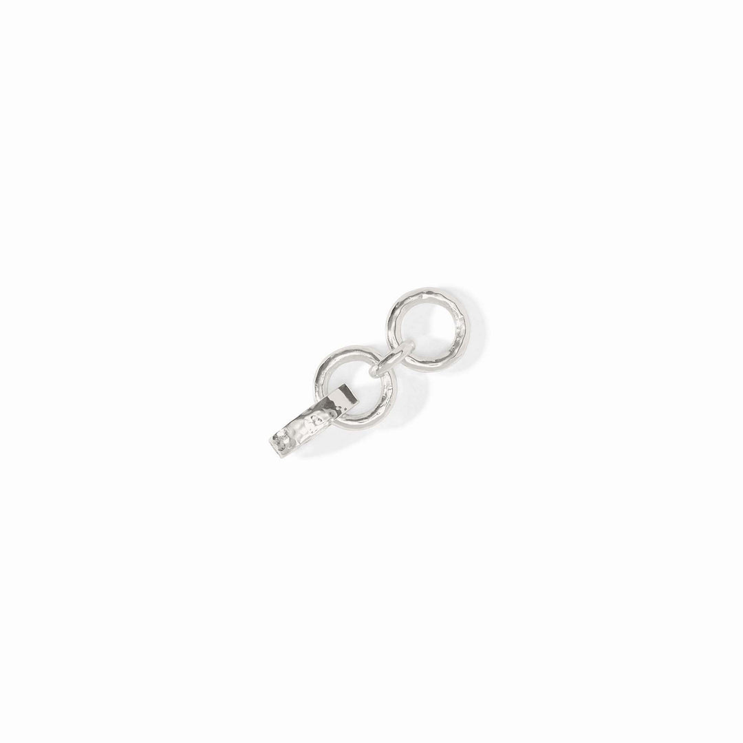 Silver hammered link necklace extender with textured finish