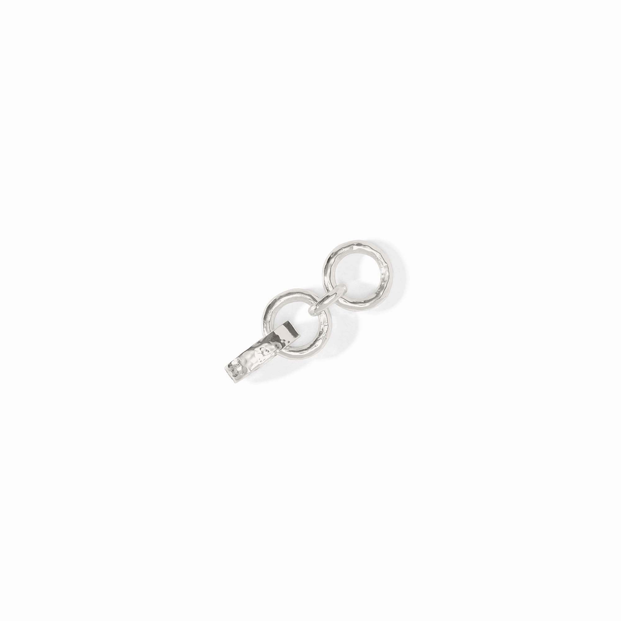 Silver hammered link necklace extender with textured finish