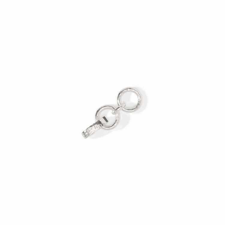 Silver hammered link necklace extender with textured finish