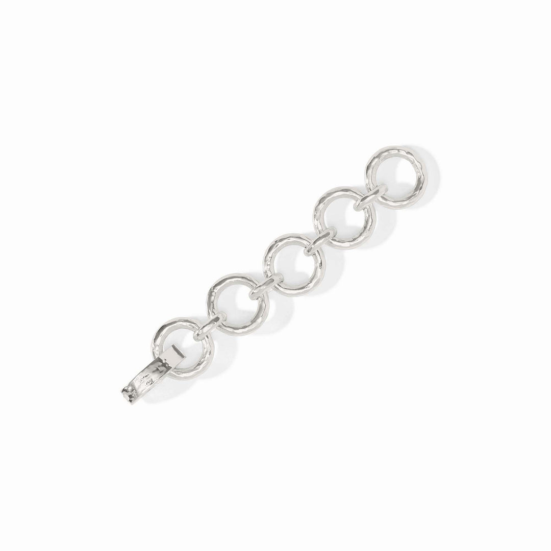 Silver hammered link necklace extender with textured finish
