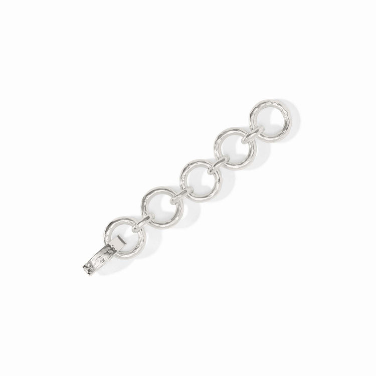 Silver hammered link necklace extender with textured finish