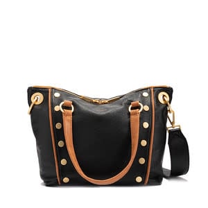 Medium Daniel satchel bag in North End leather with brushed gold hardware.