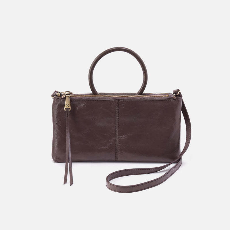 Sable Crossbody Hearthstone bag in black leather with gold-tone hardware