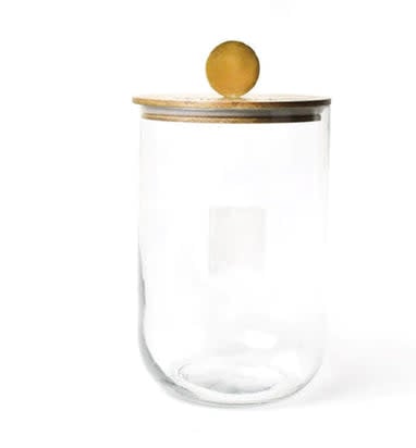 7-inch glass jar with mango wood lid