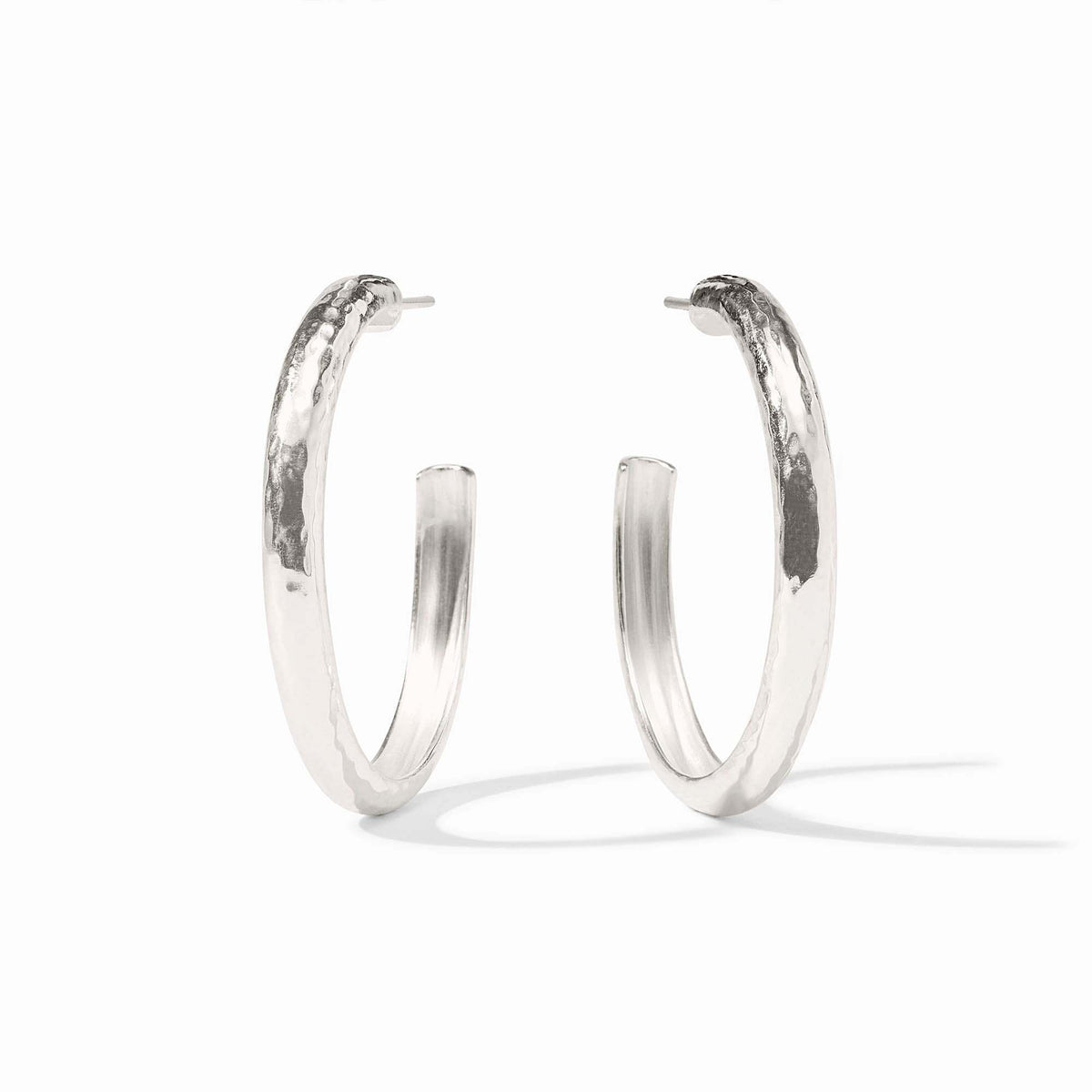 Silver Havana Hoop earring with a large circular silhouette.