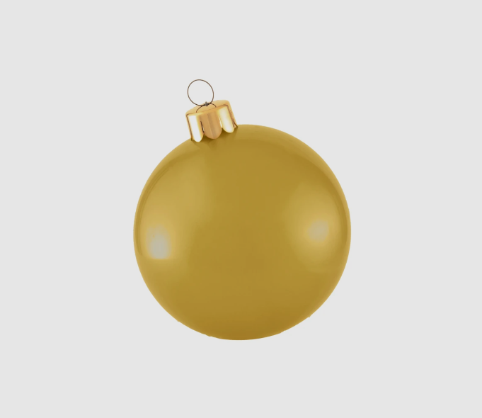 30-inch inflatable Holiball ornament in white with a green topper.