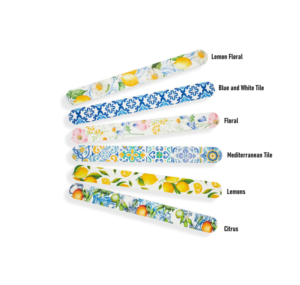 Pink plastic summer nail file with EVA handle.