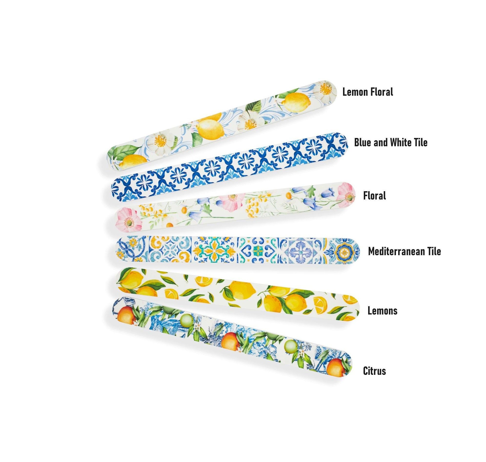 Pink plastic summer nail file with EVA handle.