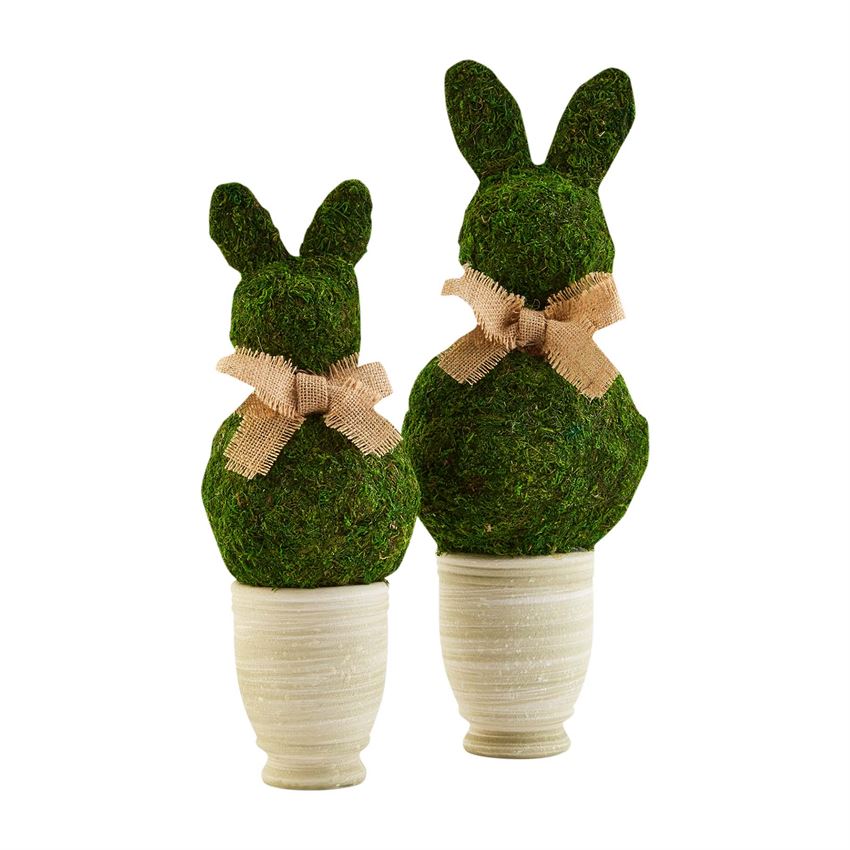 Moss Bunny Pot in earthy green ceramic with a whimsical rabbit silhouette.