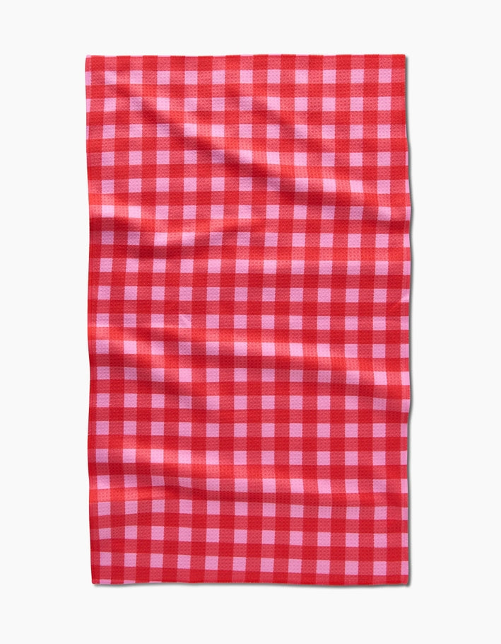 Recycled polyester waffle weave tea towel with single-sided print