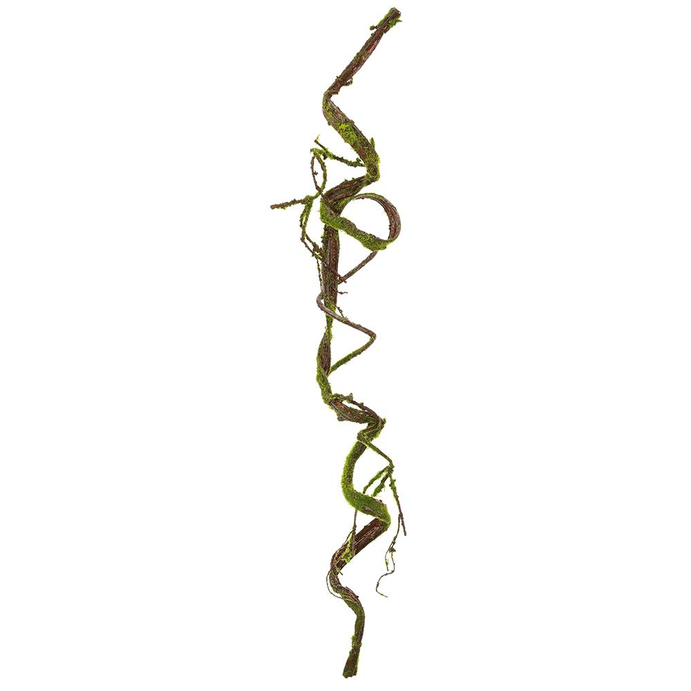 48-inch green moss garland with a natural, twisted vine appearance and textured moss finish.