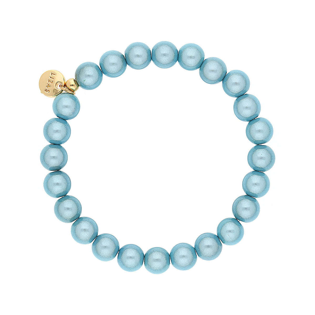 Stretch bracelet with round Czech crystal beads in a neutral tone.