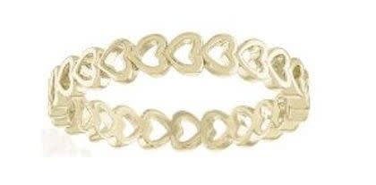Gold layered ring featuring a heart-shaped band with polished finish.
