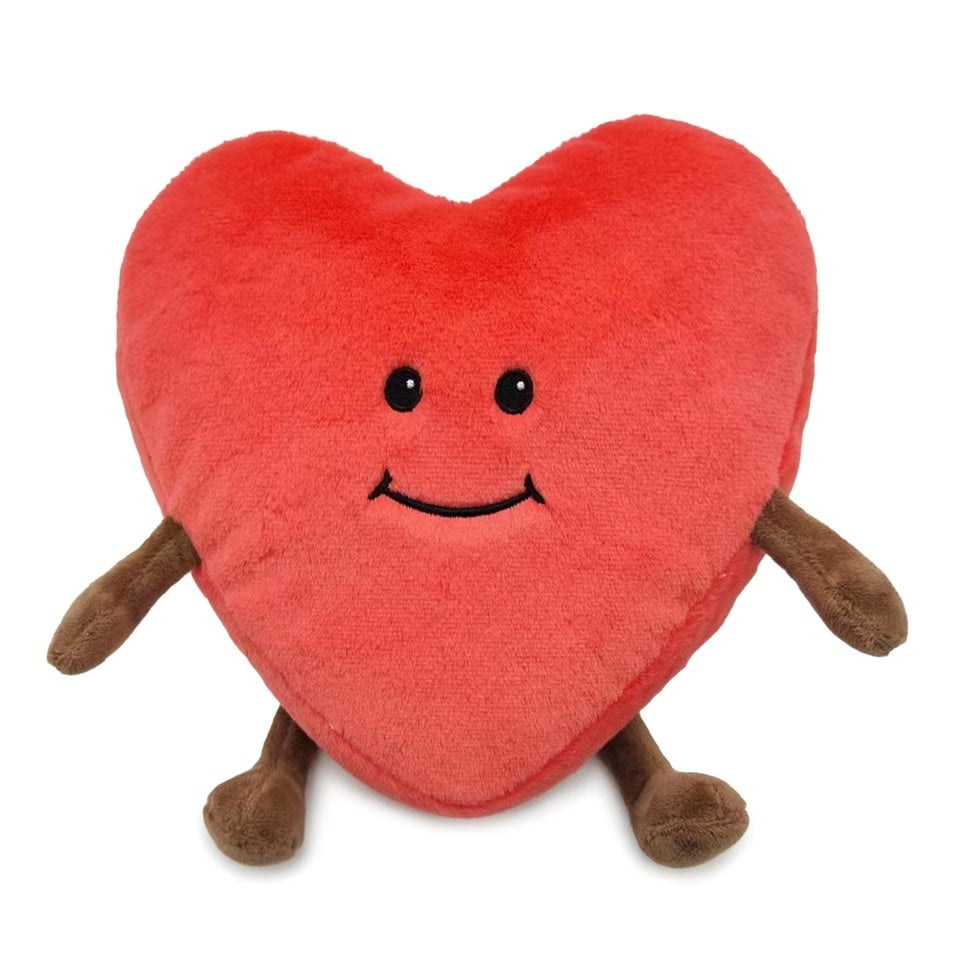 Plush heart-shaped weighted warmie filled with dried French lavender.