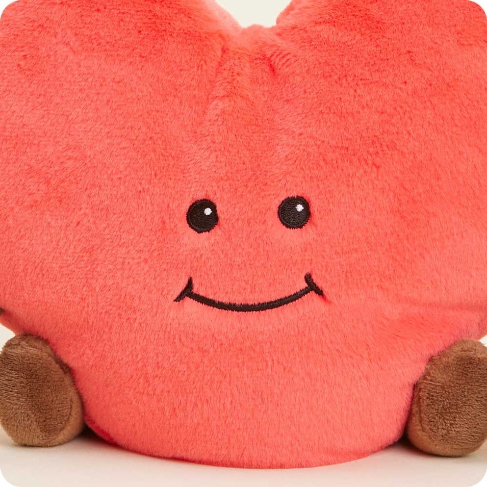 Plush heart-shaped weighted warmie with lavender scent
