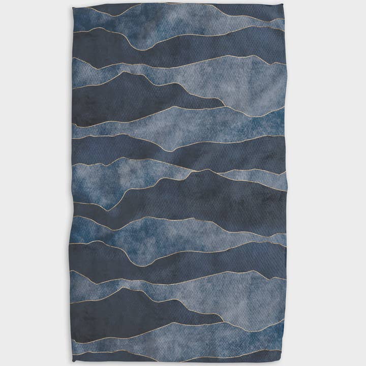 Recycled polyester waffle weave tea towel with single-sided print