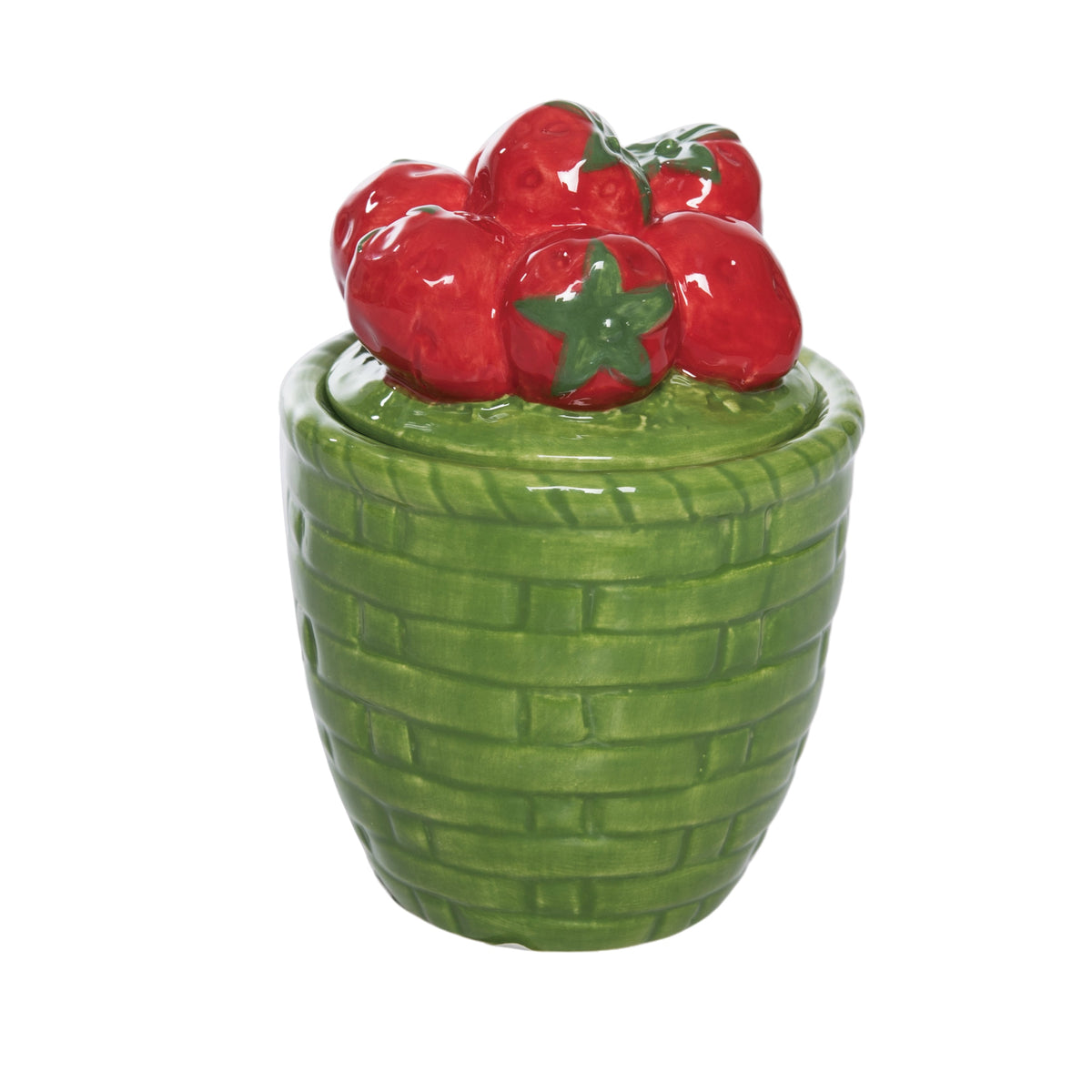 Dol Strawberries in Basket Jar with lid from Cottage Lane collection