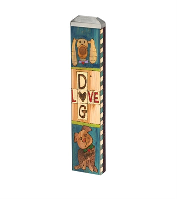 Mini art pole measuring 13 inches with a rectangular cross-section.
