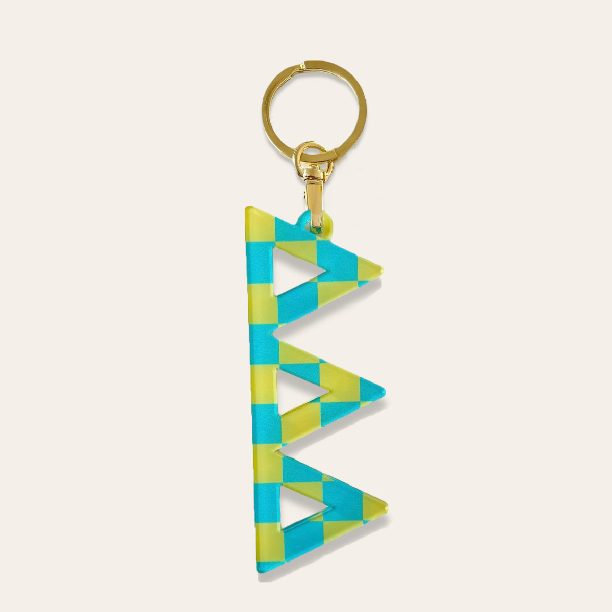 Acrylic sorority letter keychain in clear material with a single Greek letter silhouette.