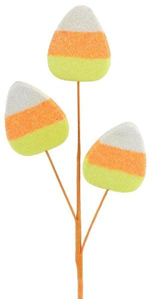 16"L Glitter/Eva Candy Corn Pick
