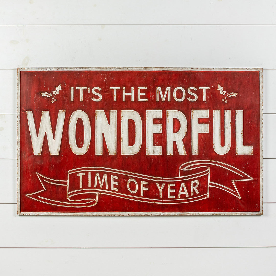 48-inch metal sign with a rectangular silhouette featuring the text Wonderful Sign in white lettering on a dark background.