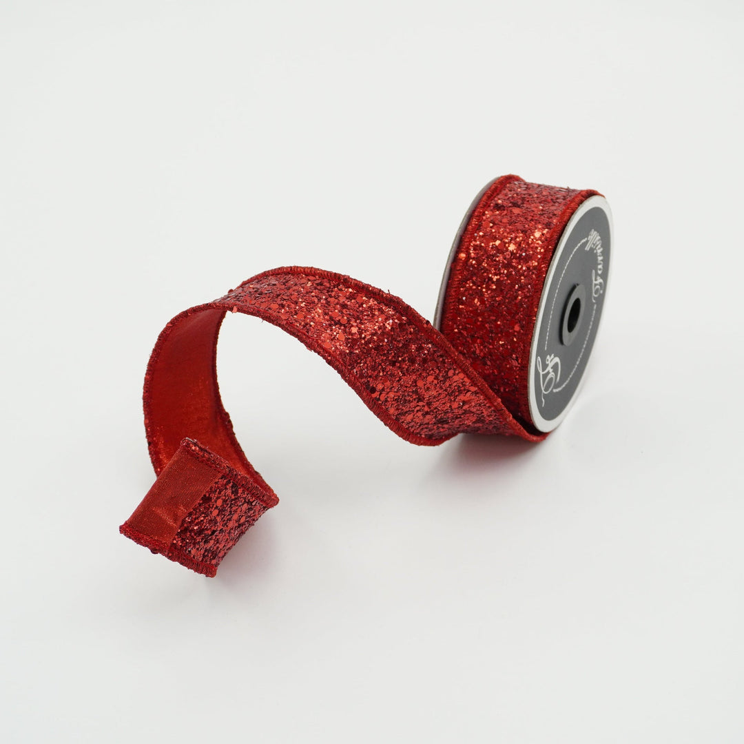 Chunky Glitter Ribbon - Red