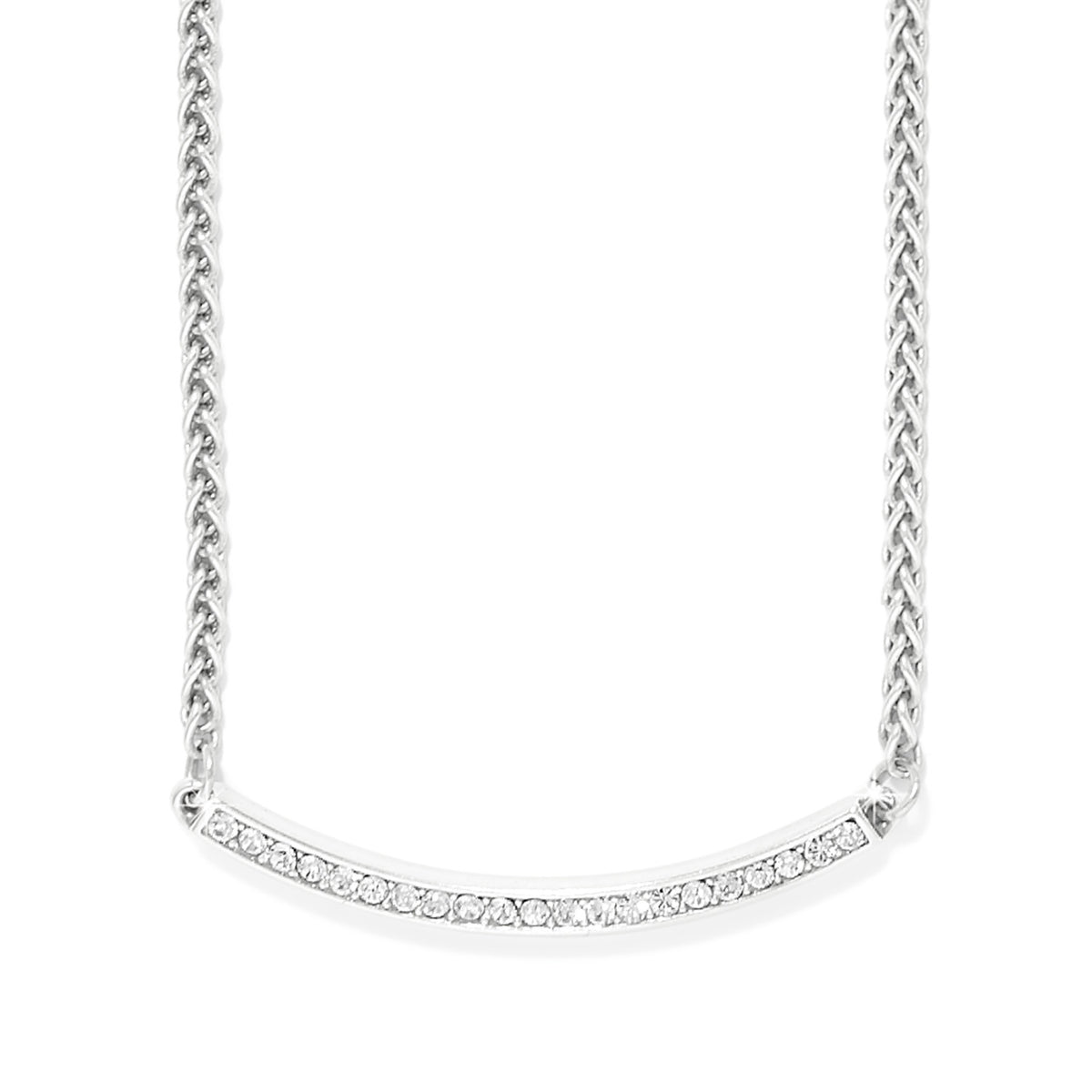 Meridian Geo Bar Necklace featuring adjustable lobster claw closure with fine quality crystals in a modern geometric silhouette.