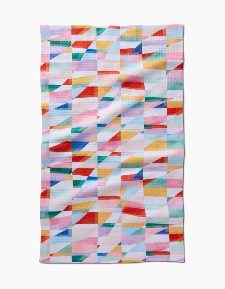Highlands tea towel in waffle weave with a nature-inspired pattern