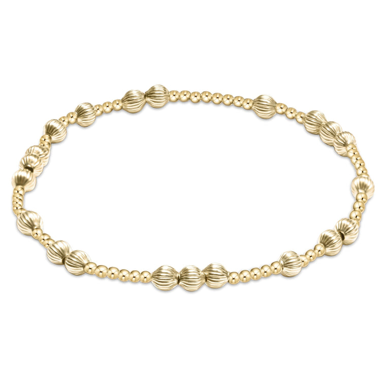 Hope Unwritten Dignity 4MM Beaded Bracelet in 14kt gold-filled beads on an elastic band.