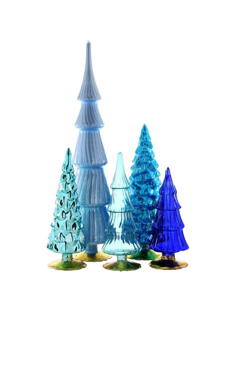 Glass Hue Tree vase with organic tree branch silhouette in neutral tone